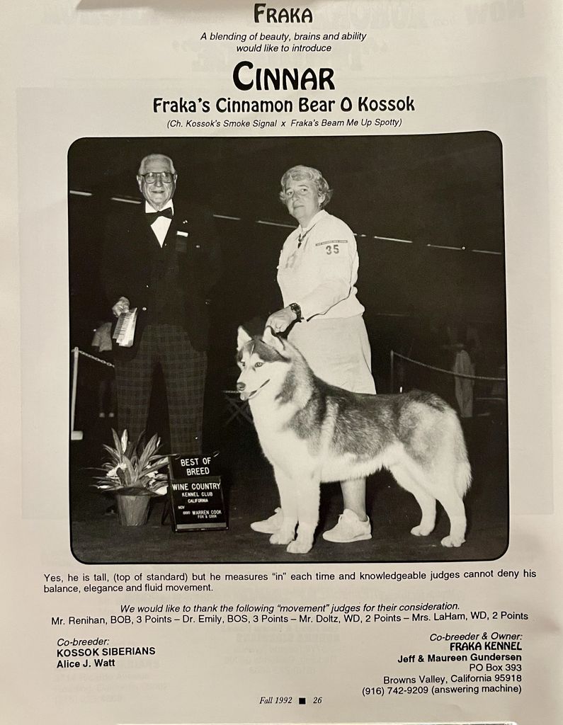 Photo of Fraka’s Cinnamon Bear O’Kossok